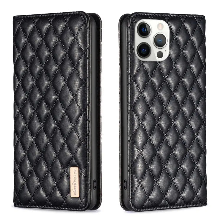 Diamond Lattice Magnetic Leather Flip Phone Case For iPhone 13 Pro Max For iPhone 13 Pro For iPhone 13 For iPhone 12