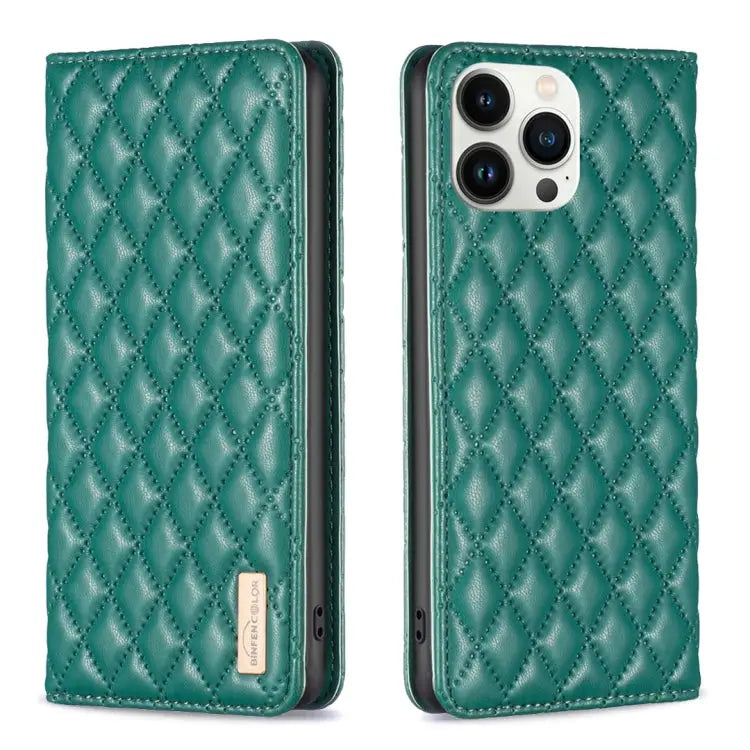 Diamond Lattice Magnetic Leather Flip Phone Case For iPhone 13 Pro Max For iPhone 13 Pro For iPhone 13 For iPhone 12
