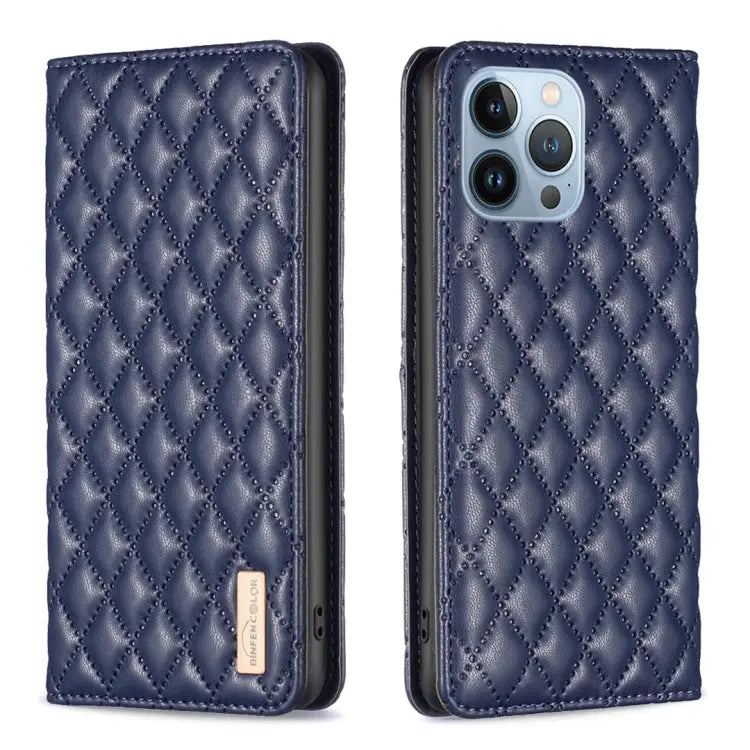 Diamond Lattice Magnetic Leather Flip Phone Case For iPhone 13 Pro Max For iPhone 13 Pro For iPhone 13 For iPhone 12