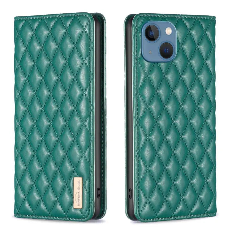 Diamond Lattice Magnetic Leather Flip Phone Case For iPhone 13 Pro Max For iPhone 13 Pro For iPhone 13 For iPhone 12