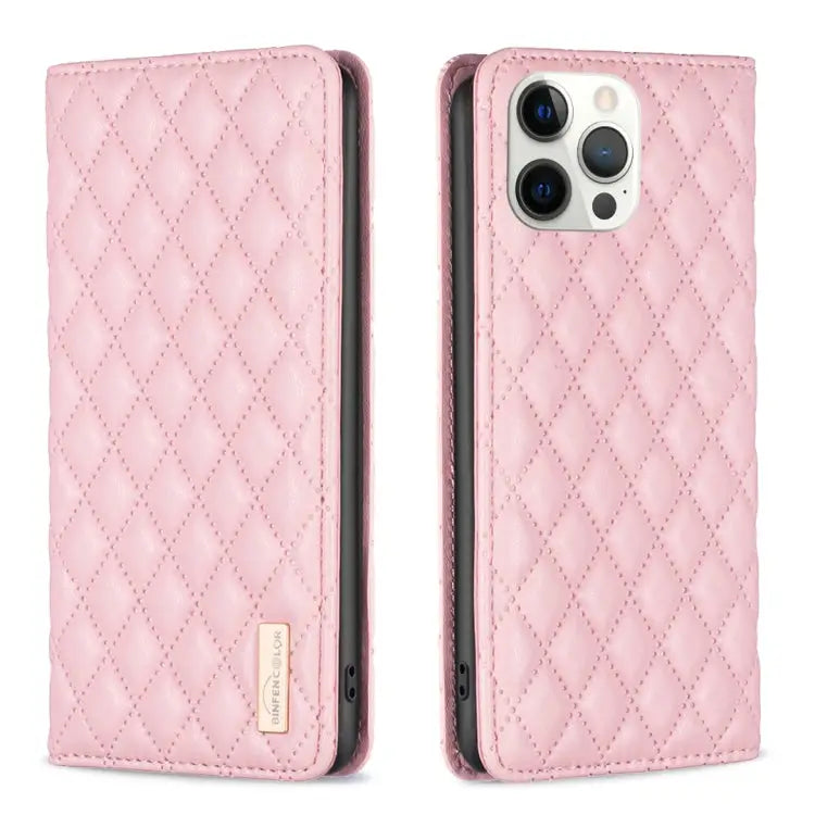 Diamond Lattice Magnetic Leather Flip Phone Case For iPhone 13 Pro Max For iPhone 13 Pro For iPhone 13 For iPhone 12