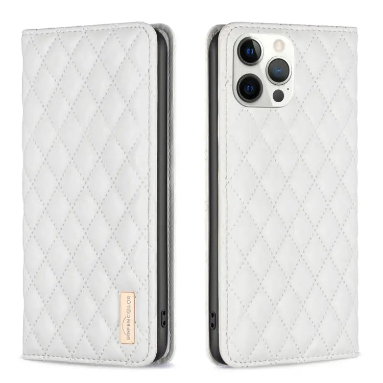 Diamond Lattice Magnetic Leather Flip Phone Case For iPhone 13 Pro Max For iPhone 13 Pro For iPhone 13 For iPhone 12