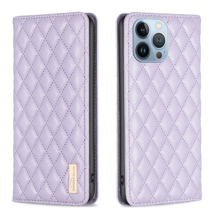 Diamond Lattice Magnetic Leather Flip Phone Case For iPhone 13 Pro Max For iPhone 13 Pro For iPhone 13 For iPhone 12