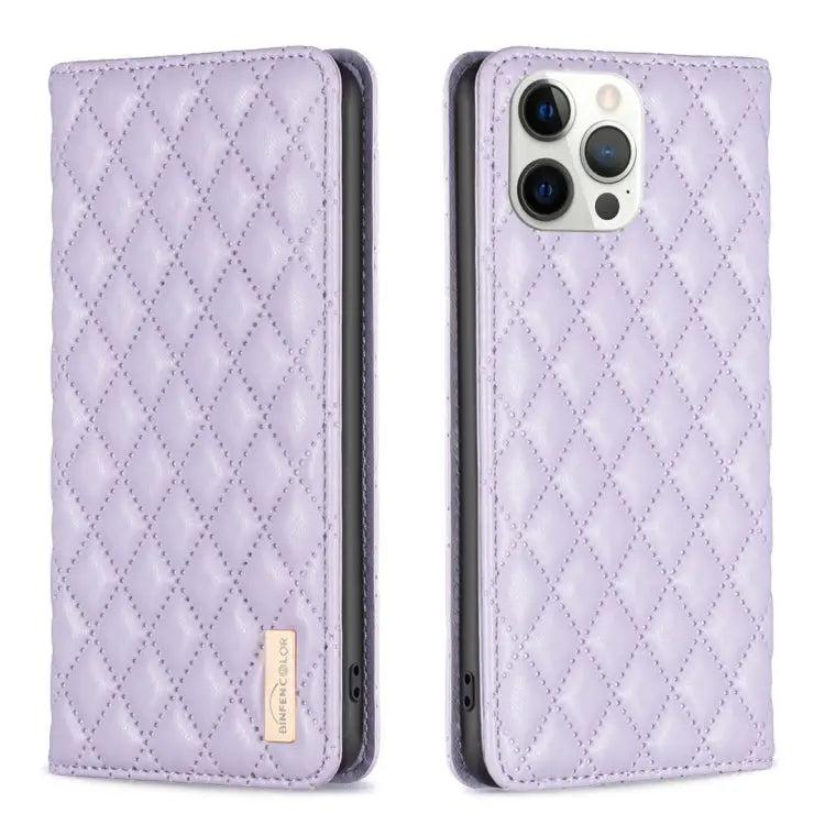 Diamond Lattice Magnetic Leather Flip Phone Case For iPhone 13 Pro Max For iPhone 13 Pro For iPhone 13 For iPhone 12