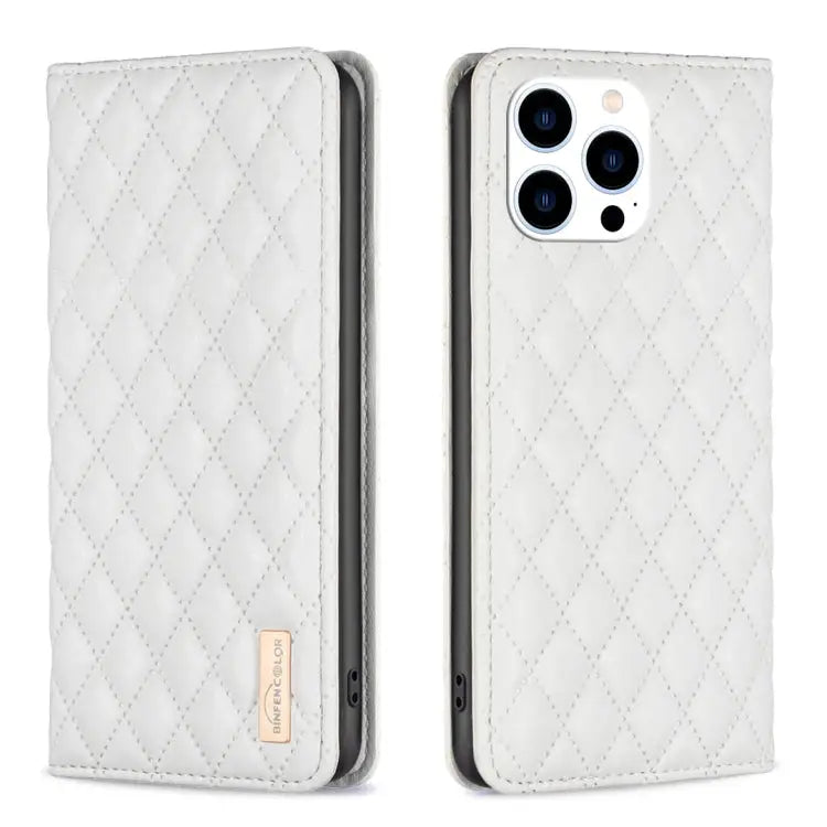 Diamond Lattice Magnetic Leather Flip Phone Case For iPhone 14 Pro Max For iPhone 14 Pro For iPhone 14 Plus For iPhone