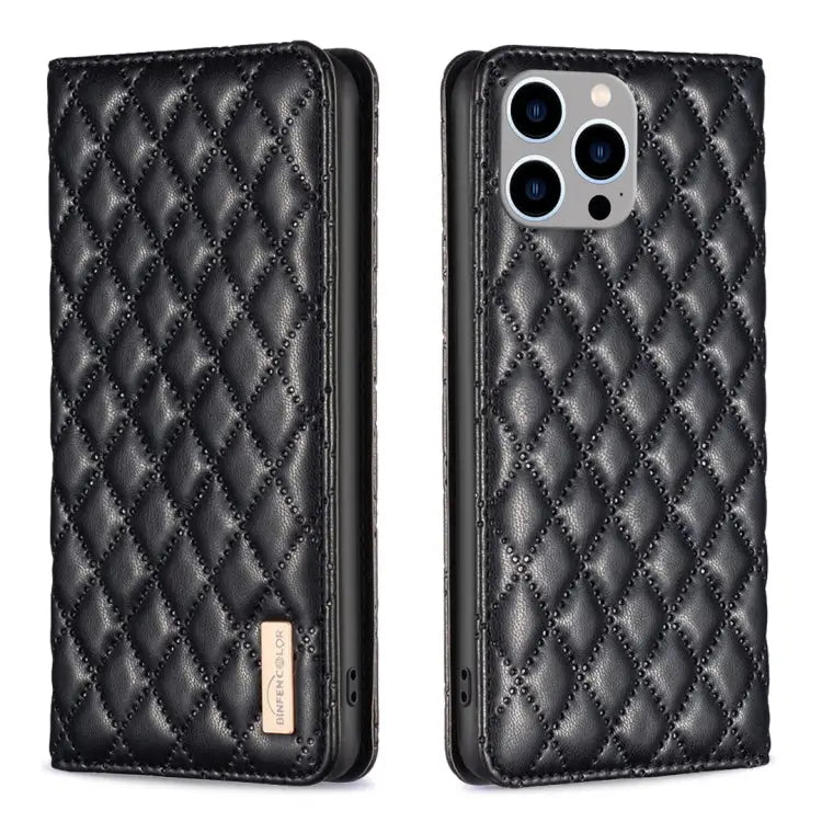Diamond Lattice Magnetic Leather Flip Phone Case For iPhone 14 Pro Max For iPhone 14 Pro For iPhone 14 Plus For iPhone
