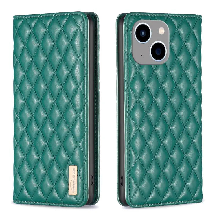 Diamond Lattice Magnetic Leather Flip Phone Case For iPhone 14 Pro Max For iPhone 14 Pro For iPhone 14 Plus For iPhone