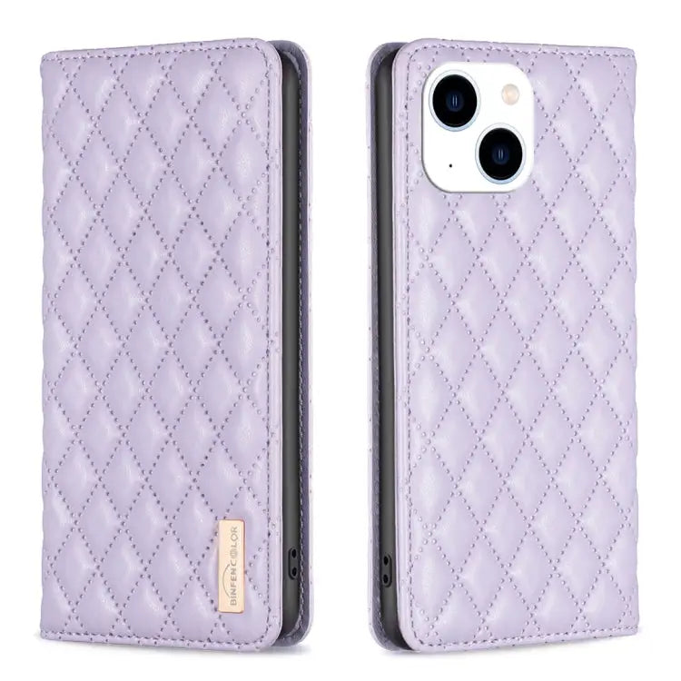Diamond Lattice Magnetic Leather Flip Phone Case For iPhone 14 Pro Max For iPhone 14 Pro For iPhone 14 Plus For iPhone