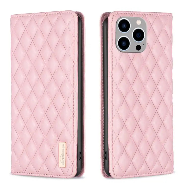 Diamond Lattice Magnetic Leather Flip Phone Case For iPhone 14 Pro Max For iPhone 14 Pro For iPhone 14 Plus For iPhone