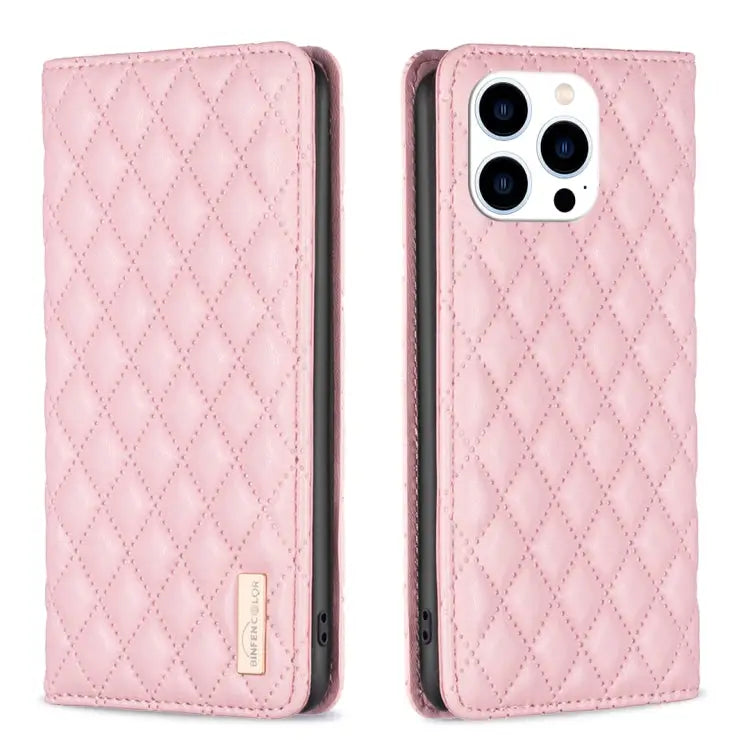 Diamond Lattice Magnetic Leather Flip Phone Case For iPhone 14 Pro Max For iPhone 14 Pro For iPhone 14 Plus For iPhone