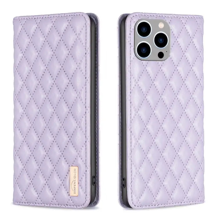 Diamond Lattice Magnetic Leather Flip Phone Case For iPhone 14 Pro Max For iPhone 14 Pro For iPhone 14 Plus For iPhone