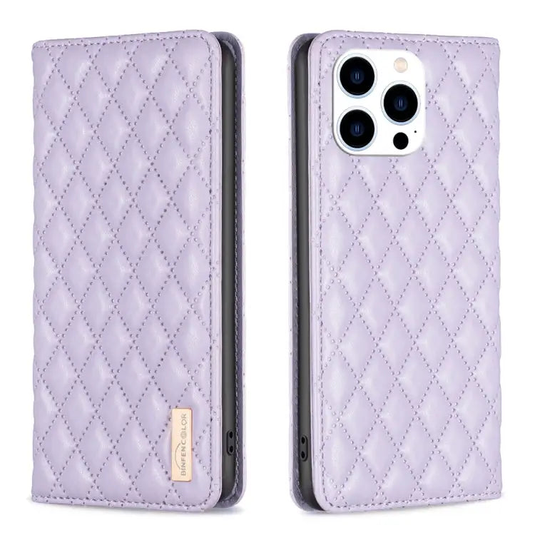 Diamond Lattice Magnetic Leather Flip Phone Case For iPhone 14 Pro Max For iPhone 14 Pro For iPhone 14 Plus For iPhone