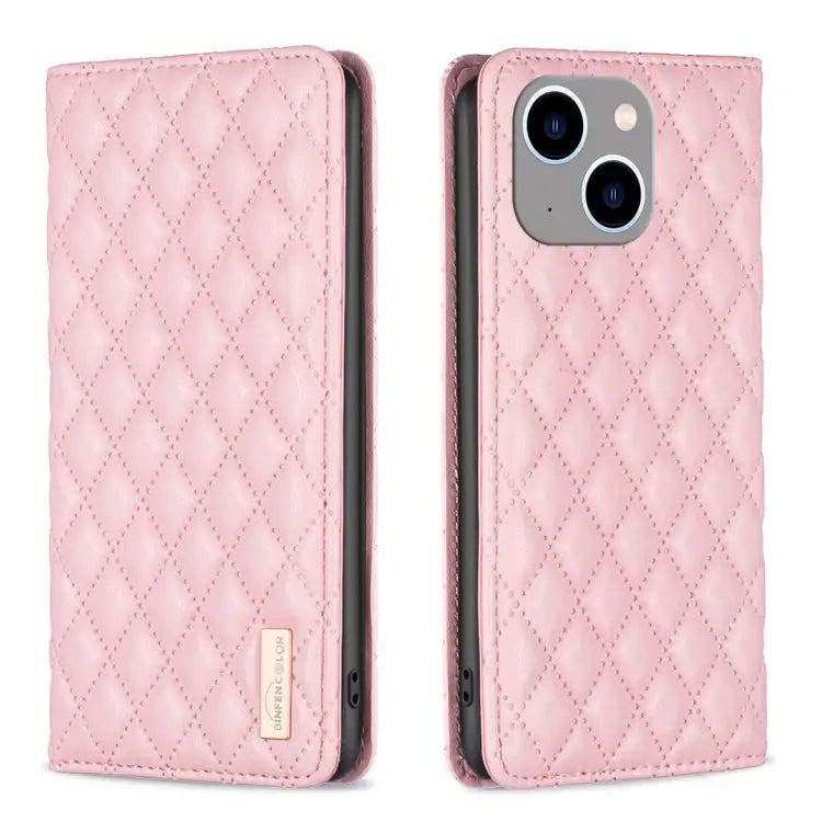 Diamond Lattice Magnetic Leather Flip Phone Case For iPhone 14 Pro Max For iPhone 14 Pro For iPhone 14 Plus For iPhone