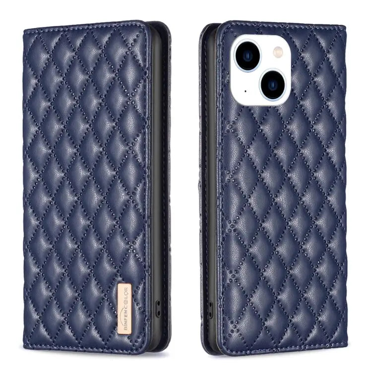 Diamond Lattice Magnetic Leather Flip Phone Case For iPhone 14 Pro Max For iPhone 14 Pro For iPhone 14 Plus For iPhone