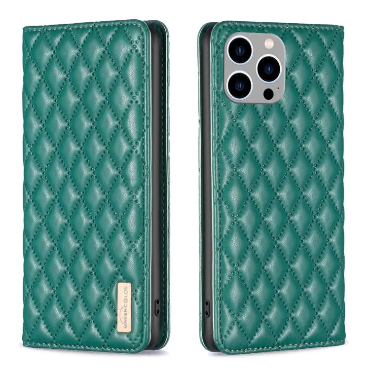 Diamond Lattice Magnetic Leather Flip Phone Case For iPhone 14 Pro Max For iPhone 14 Pro For iPhone 14 Plus For iPhone