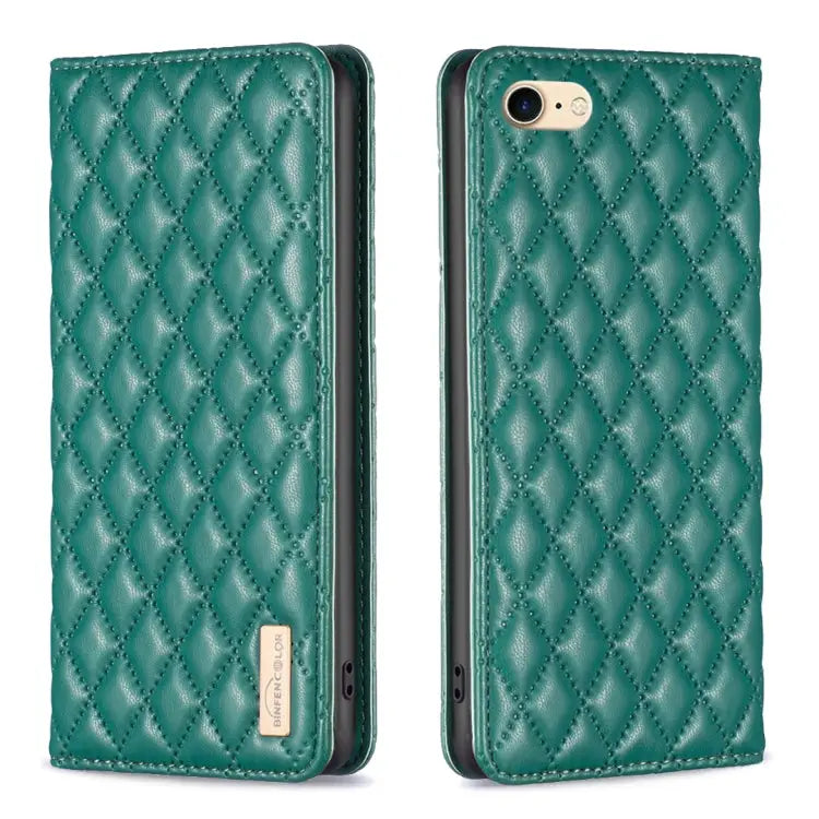 Diamond Lattice Magnetic Leather Flip Phone Case For iPhone SE 2022 / SE 2020 / 8 / 7 For iPhone XS Max For iPhone XS