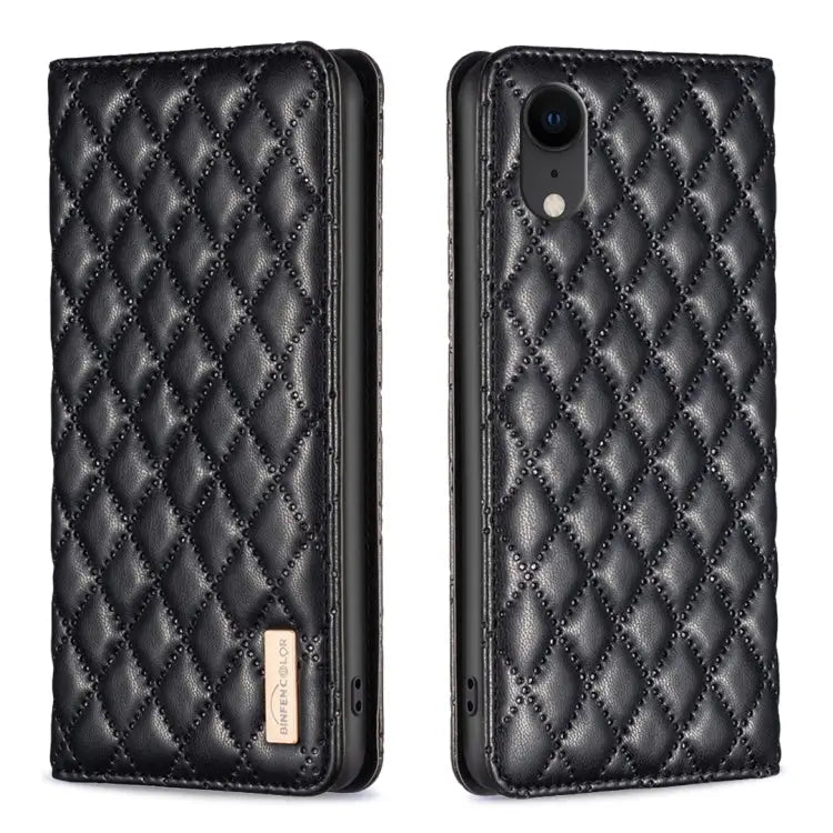 Diamond Lattice Magnetic Leather Flip Phone Case For iPhone SE 2022 / SE 2020 / 8 / 7 For iPhone XS Max For iPhone XS
