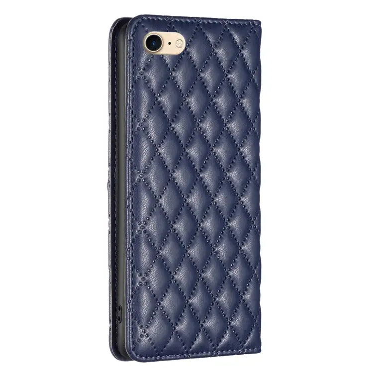 Diamond Lattice Magnetic Leather Flip Phone Case For iPhone SE 2022 / SE 2020 / 8 / 7 For iPhone XS Max For iPhone XS