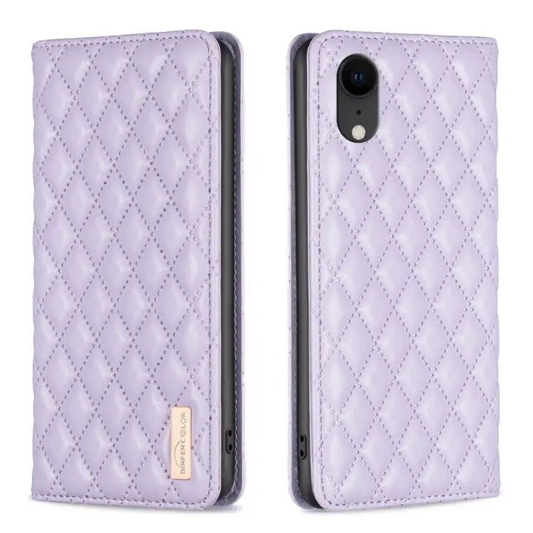 Diamond Lattice Magnetic Leather Flip Phone Case For iPhone SE 2022 / SE 2020 / 8 / 7 For iPhone XS Max For iPhone XS