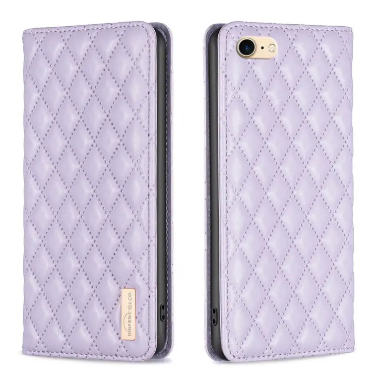 Diamond Lattice Magnetic Leather Flip Phone Case For iPhone SE 2022 / SE 2020 / 8 / 7 For iPhone XS Max For iPhone XS