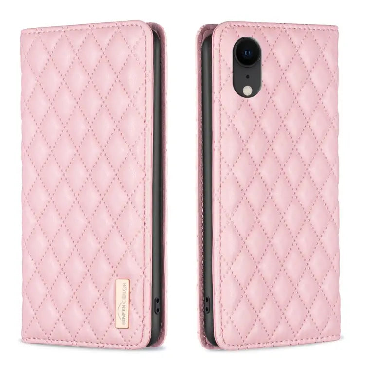 Diamond Lattice Magnetic Leather Flip Phone Case For iPhone SE 2022 / SE 2020 / 8 / 7 For iPhone XS Max For iPhone XS