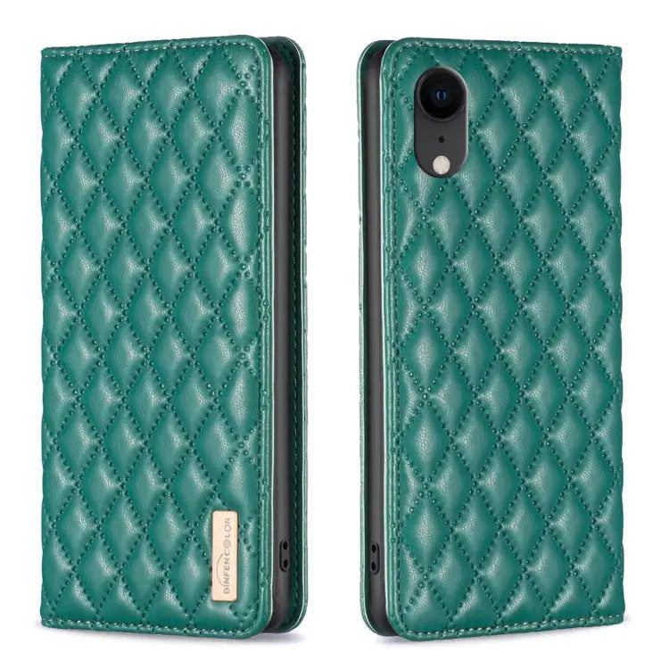 Diamond Lattice Magnetic Leather Flip Phone Case For iPhone SE 2022 / SE 2020 / 8 / 7 For iPhone XS Max For iPhone XS