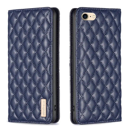 Diamond Lattice Magnetic Leather Flip Phone Case For iPhone SE 2022 / SE 2020 / 8 / 7 For iPhone XS Max For iPhone XS
