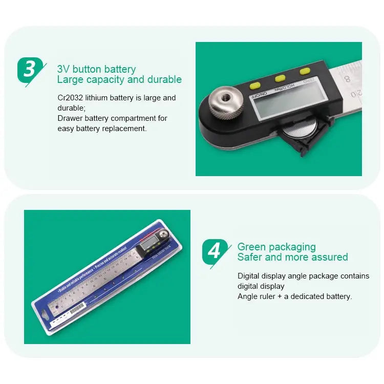 Digital Display Angle Finder Meter Protractor Goniometer Ruler Measure Range: 500mm 500mm Ruler - 500mm Ruler