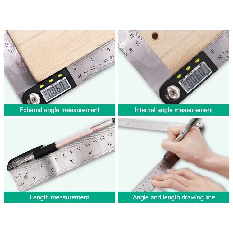 Digital Display Angle Finder Meter Protractor Goniometer Ruler Measure Range: 500mm 500mm Ruler - 500mm Ruler