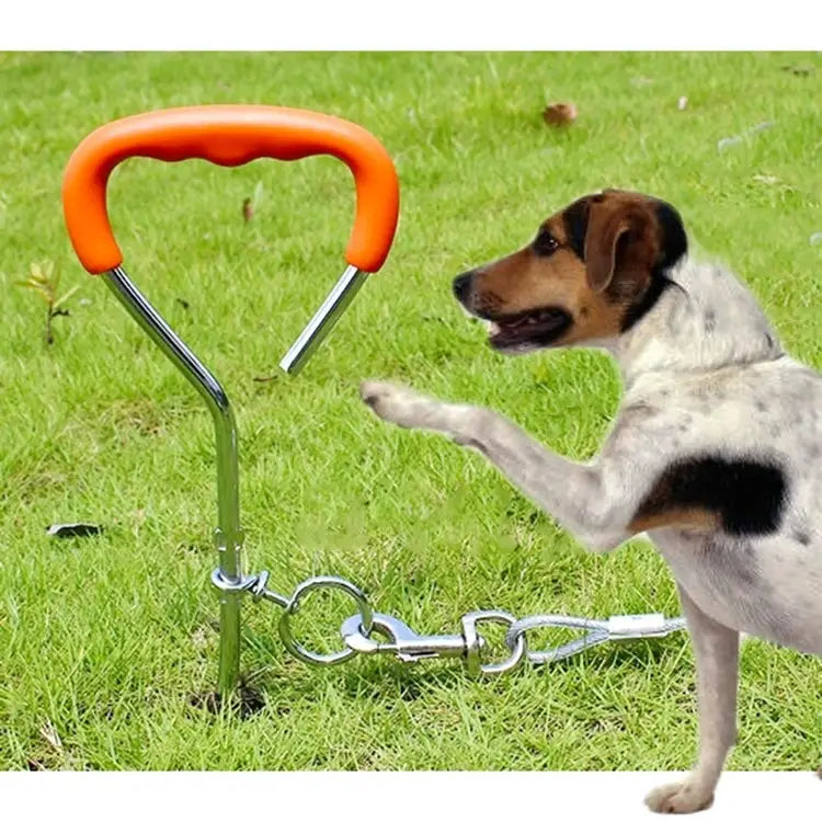 Dog Pile Fixation Spiral Nail with Handle For Medium Small Dog Long Training Outdoor Size: 45cm*9mm Size: 45cm*9mm