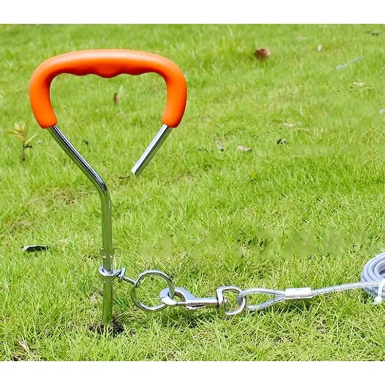 Dog Pile Fixation Spiral Nail with Handle For Medium Small Dog Long Training Outdoor Size: 45cm*9mm Size: 45cm*9mm