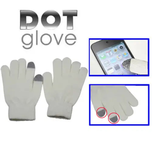 Dot Gloves of touch screen for iPhone 5 iPhone 4 & 4S iPhone 3G/3GS iPhone iPad BlackBerry - White