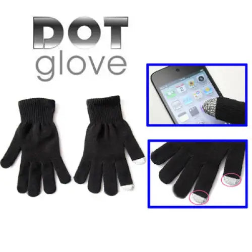 Dot Gloves of touch screen for iPhone 5 iPhone 4 & 4S iPhone 3G/3GS iPhone iPad BlackBerry - Black
