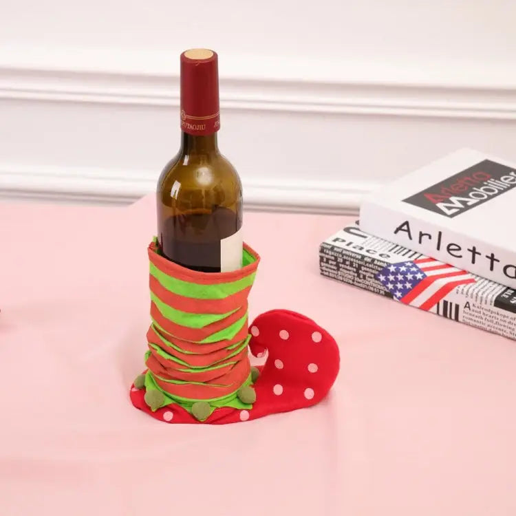 Dot Pattern Sock Christmas Dinner Table Decoration Candy Bag - Size: 35*20cm