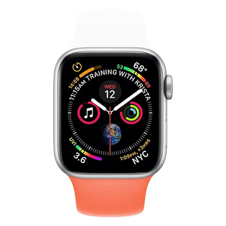 Double Colors Silicone Watch Band for Apple Watch Series 3 & 2 & 1 38mm (White + Red)