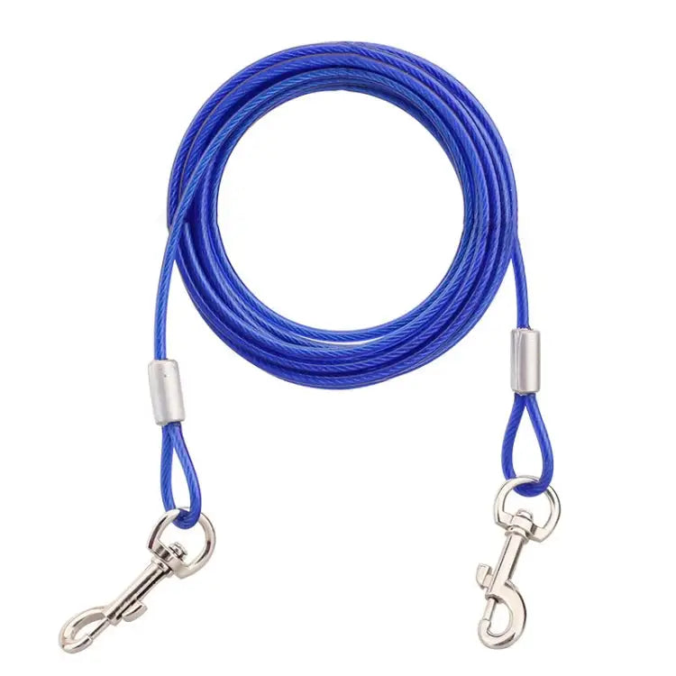 Double-end Steel Wire Rope Pet Dogs 2 in 1 Traction Rope Pet Walking Leads With Handle Length: 10m,Random Color