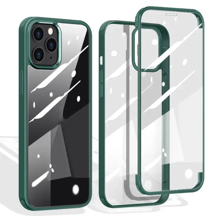 Double-sided Plastic Glass Protective Case For iPhone 12 mini For iPhone 12 / 12 Pro For iPhone 12 Pro Max - For iPhone