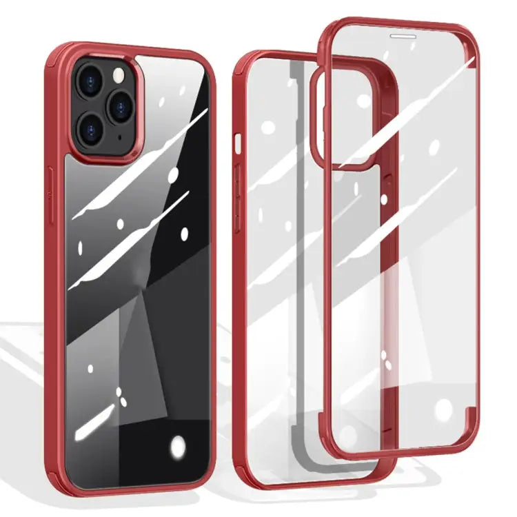 Double-sided Plastic Glass Protective Case For iPhone 12 mini For iPhone 12 / 12 Pro For iPhone 12 Pro Max - For iPhone