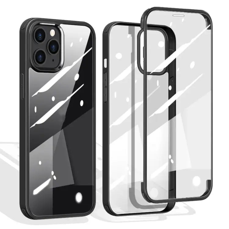 Double-sided Plastic Glass Protective Case For iPhone 12 mini For iPhone 12 / 12 Pro For iPhone 12 Pro Max - For iPhone