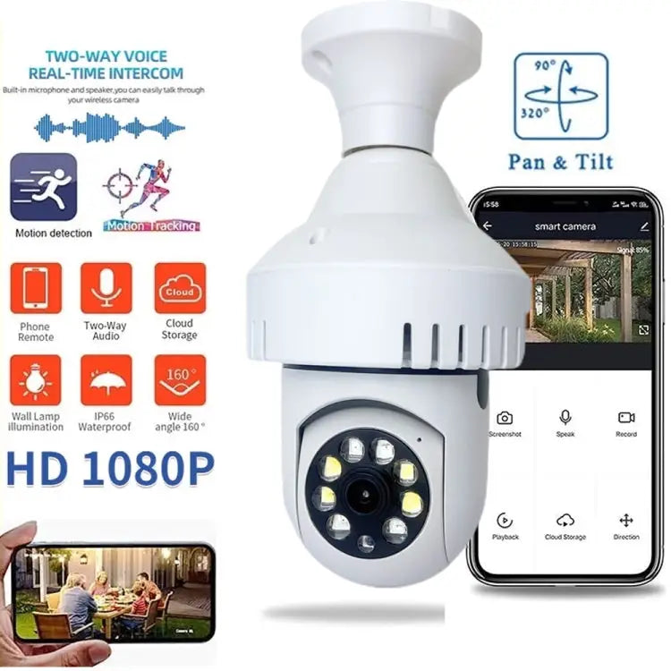 DP36 1080P Smoke Alarm Bulb WiFi Camera Support IR Night Vision / Motion Detection / Two-way Voice DP36 - DP36