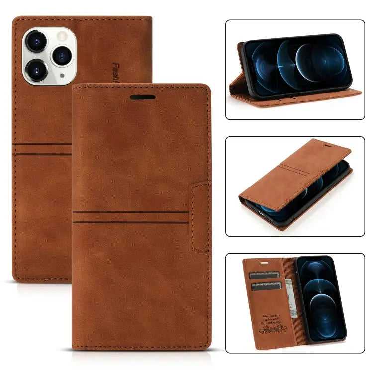 Dream Magnetic Suction Business Horizontal Flip PU Leather Case with Holder & Card Slot & Wallet For iPhone 12 mini