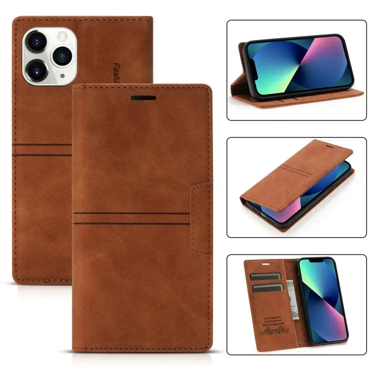 Dream Magnetic Suction Business Horizontal Flip PU Leather Case with Holder & Card Slot & Wallet For iPhone 13 mini