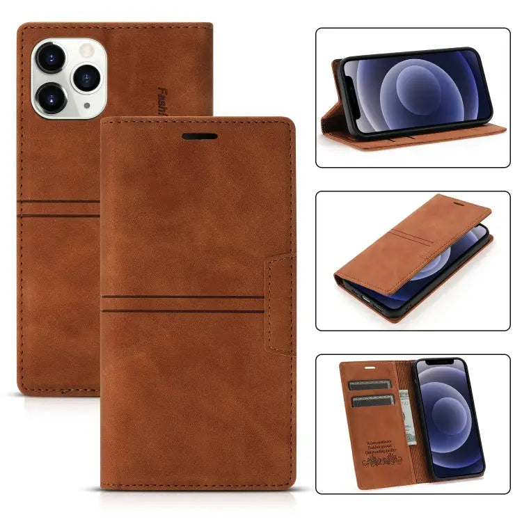 Dream Magnetic Suction Business Horizontal Flip PU Leather Case with Holder & Card Slot & Wallet For iPhone 12 mini