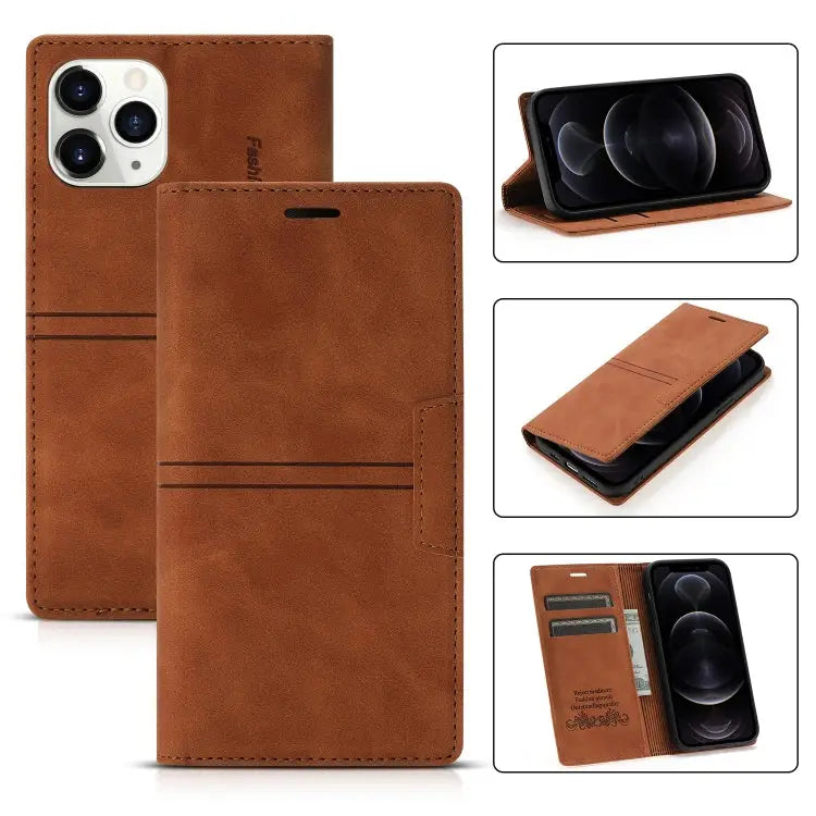 Dream Magnetic Suction Business Horizontal Flip PU Leather Case with Holder & Card Slot & Wallet For iPhone 12 mini