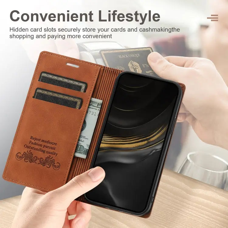 Dream Magnetic Suction Business Horizontal Flip PU Leather Case with Holder & Card Slot & Wallet For iPhone XS Max