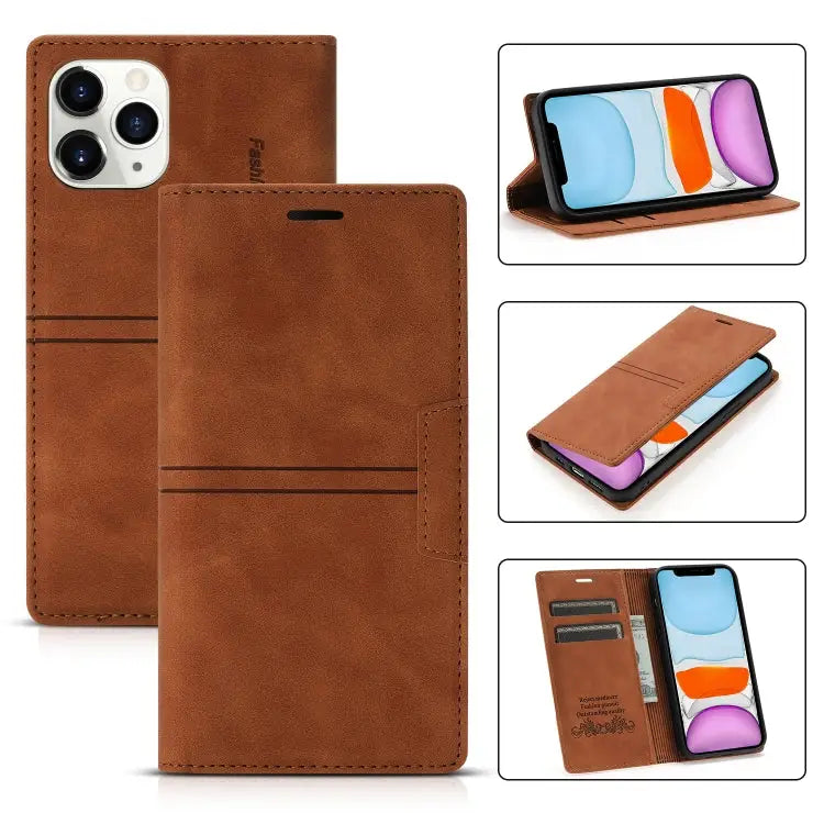 Dream Magnetic Suction Business Horizontal Flip PU Leather Case with Holder & Card Slot & Wallet For iPhone 12 mini