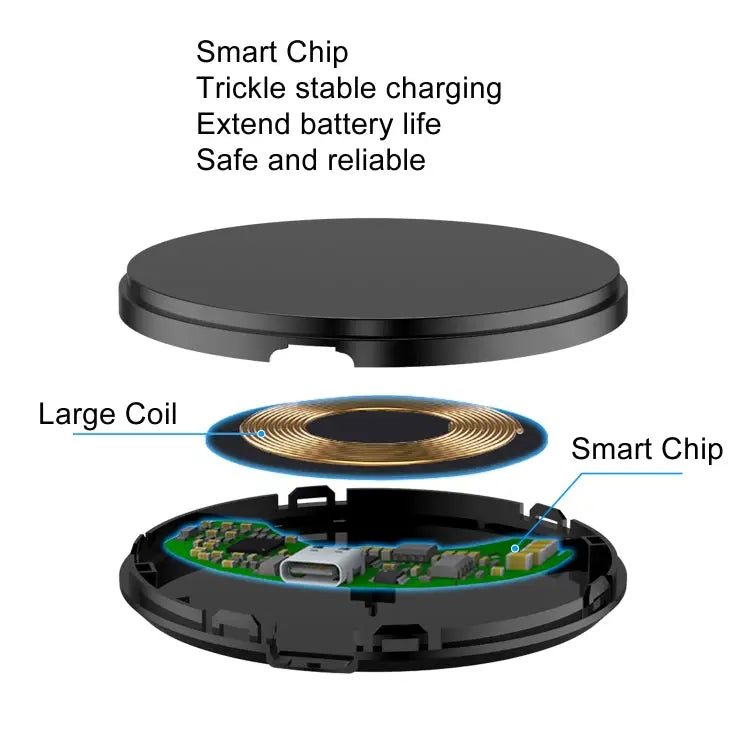 DSW-36B Mobile Phone Wireless Charger Mini 15W Fast Charging Type-C Round QI DSW-36B - DSW-36B - Apple Accessories