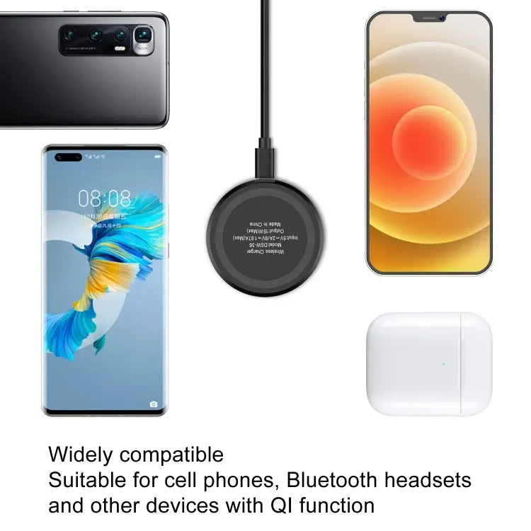 DSW-36B Mobile Phone Wireless Charger Mini 15W Fast Charging Type-C Round QI DSW-36B - DSW-36B - Apple Accessories