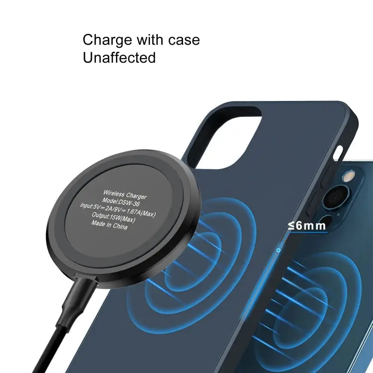 DSW-36B Mobile Phone Wireless Charger Mini 15W Fast Charging Type-C Round QI DSW-36B - DSW-36B - Apple Accessories