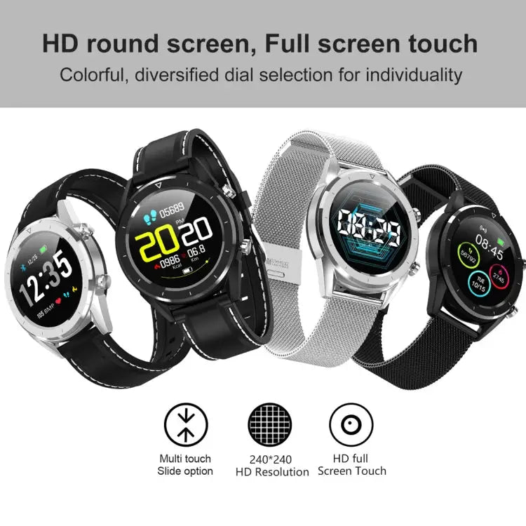 DT28 1.54inch IP68 Waterproof Silicone Strap Smartwatch Bluetooth 4.2 Support Incoming Call Reminder / Blood Pressure